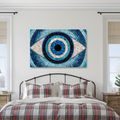 TABLEAU SUR TOILE – MOSAÏQUE BLEUE D’UN ŒIL - TABLEAUX PAR THÈME - TABLEAUX