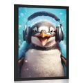 POSTER PINGUIN CU CĂȘTI - ANIMALE DE COMPANIE CU CĂȘTI - POSTERE