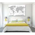 CANVAS PRINT BLACK AND WHITE MAP - PICTURES OF MAPS - PICTURES