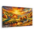 OBRAZ PODZIMNÍ KRAJINA SE ZÁPADEM - OBRAZY VÝCHOD A ZÁPAD SLUNCE - OBRAZY