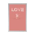 POSTER DOG WITH THE INSCRIPTION LOVE IN A PINK DESIGN - MOTIFS FROM OUR WORKSHOP - POSTERS