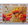 CANVAS PRINT RED POPPIES IN AN ETHNO TOUCH - ABSTRACT PICTURES{% if product.category.pathNames[0] != product.category.name %} - PICTURES{% endif %}