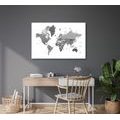 DECORATIVE PINBOARD WORLD MAP IN BLACK AND WHITE - PICTURES ON CORK - PICTURES