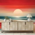 SELBSTKLEBENDE TAPETE ABSTRAKTER SONNENUNTERGANG ÜBER DEM OZEAN - TAPETEN SONNENAUFGANG UND SONNENUNTERGANG - TAPETEN