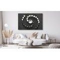 CANVAS PRINT HARMONIOUS YIN AND YANG - BLACK AND WHITE PICTURES - PICTURES