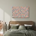 WANDBILD KORALLENFARBENE BLÜTEN AUF BEIGE - BILDER BLUMEN - BILDER