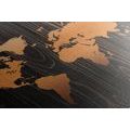 DECORATIVE PINBOARD ORANGE MAP ON WOOD - PICTURES ON CORK - PICTURES