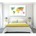 DECORATIVE PINBOARD EXCEPTIONAL WORLD MAP WITH A WHITE BACKGROUND - PICTURES ON CORK - PICTURES