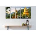 5-PIECE CANVAS PRINT VIEW OF THE GOLDEN BUDDHA - PICTURES FENG SHUI - PICTURES