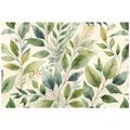 SAMOLEPÍCÍ TAPETA ZELENÉ AKVARELOVÉ LISTY NA BÉŽOVÉM POZADÍ - TAPETY LISTY - TAPETY