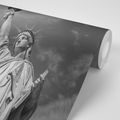 WALL MURAL STATUE OF LIBERTY IN BLACK AND WHITE - BLACK AND WHITE WALLPAPERS - WALLPAPERS