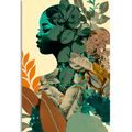 CANVAS PRINT WOMAN COVERED WITH LEAVES - PICTURES OF WOMEN - PICTURES