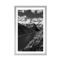 POSTER WITH MOUNT PATAGONIA NATIONAL PARK IN ARGENTINA IN BLACK AND WHITE - BLACK AND WHITE - POSTERS