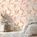 TAPETA ORANŽOVÉ ABSTRAKTNÍ TVARY - VZOROVANÉ TAPETY - TAPETY
