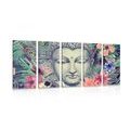 5-DÍLNÝ OBRAZ BUDDHA NA EXOTICKÉM POZADÍ - OBRAZY FENG SHUI - OBRAZY