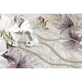 SELF ADHESIVE WALLPAPER BEAUTIFUL LILY WITH PEARLS - SELF-ADHESIVE WALLPAPERS - WALLPAPERS