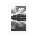 POSTER WITH MOUNT NATURE IN SUMMER IN BLACK AND WHITE - BLACK AND WHITE - POSTERS