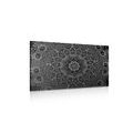 CANVAS PRINT ORIENTAL MANDALA IN BLACK AND WHITE - BLACK AND WHITE PICTURES - PICTURES