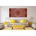 CANVAS PRINT FINE ETHNIC MANDALA IN BURGUNDY DESIGN - PICTURES FENG SHUI - PICTURES