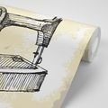 TAPETE RETRO-NÄHMASCHINE - VINTAGE- UND RETRO-TAPETEN - TAPETEN