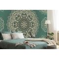 WALLPAPER MANDALA ON A TURQUOISE BACKGROUND - WALLPAPERS FENG SHUI - WALLPAPERS