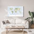 WANDBILD WELTKARTE IN PASTELLFARBEN - WELTKARTEN ALS BILDER - BILDER