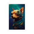 POSTER BLAU-GOLDENER HUND - HERRSCHER DES TIERREICHS - POSTER