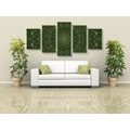 5-PIECE CANVAS PRINT DETAILED DECORATIVE MANDALA IN GREEN - PICTURES FENG SHUI - PICTURES