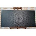 CANVAS PRINT ORNAMENTAL MANDALA IN BLACK AND WHITE - BLACK AND WHITE PICTURES - PICTURES