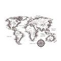 DECORATIVE PINBOARD WORLD MAP IN A BEAUTIFUL DESIGN - PICTURES ON CORK - PICTURES