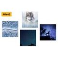 CANVAS PRINT SET LONE WOLF - SET OF PICTURES - PICTURES