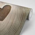 WALLPAPER SYMBOL OF LOVE ON WOOD - WALLPAPERS WITH IMITATION OF WOOD - WALLPAPERS