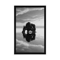 POSTER ROCK UNDER THE CLOUDS IN BLACK AND WHITE - BLACK AND WHITE - POSTERS