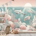 TAPETE UNTERWASSERWELT IN PASTELLFARBEN - KINDERTAPETEN - TAPETEN