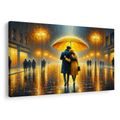 WANDBILD ROMANTIK UNTER DEM REGENSCHIRM - BILDER MIT LIEBESMOTIVEN - BILDER