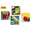 CANVAS PRINT SET DRINKS IN COLORFUL COLORS - SET OF PICTURES - PICTURES