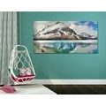 CANVAS PRINT LAKE NEAR A MAGNIFICENT MOUNTAIN - PICTURES OF NATURE AND LANDSCAPE - PICTURES