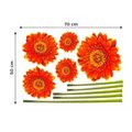 AUTOCOLANTE DECORATIVE PE PERETE GERBERA ROȘIE-PORTOCALIE - FLORI - AUTOCOLANTE