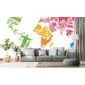 SELF ADHESIVE WALLPAPER WORLD MAP WITH CONTINENT SYMBOLS - SELF-ADHESIVE WALLPAPERS - WALLPAPERS