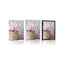 POSTER CARNATION FLOWERS IN A MOSAIC POT - VASES - POSTERS