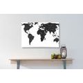 DECORATIVE PINBOARD BLACK AND WHITE WORLD MAP - PICTURES ON CORK - PICTURES