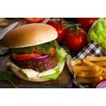 CANVAS PRINT HAMBURGER WITH FRIES - PICTURES OF FOOD AND DRINKS - PICTURES