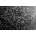 CANVAS PRINT ORNAMENTAL MANDALA IN BLACK AND WHITE - BLACK AND WHITE PICTURES - PICTURES