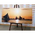 CANVAS PRINT BEAUTIFUL SUNSET AT SEA - PICTURES OF NATURE AND LANDSCAPE - PICTURES