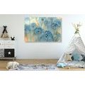 CANVAS PRINT BLUE DANDELION IN WATERCOLOR DESIGN - PICTURES FLOWERS - PICTURES