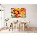 CANVAS PRINT BOUQUET OF POPPY FLOWERS - PICTURES FLOWERS - PICTURES