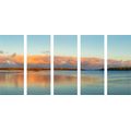 5-PIECE CANVAS PRINT LAKE AND SUNSET - PICTURES OF NATURE AND LANDSCAPE - PICTURES