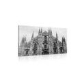 CANVAS PRINT CATHEDRAL IN MILAN IN BLACK AND WHITE - BLACK AND WHITE PICTURES - PICTURES