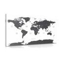 CANVAS PRINT WORLD MAP WITH INDIVIDUAL STATES IN GRAY COLOR - PICTURES OF MAPS - PICTURES