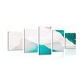 5-PIECE CANVAS PRINT BLUE LAGOON ABSTRACTION - ABSTRACT PICTURES - PICTURES
